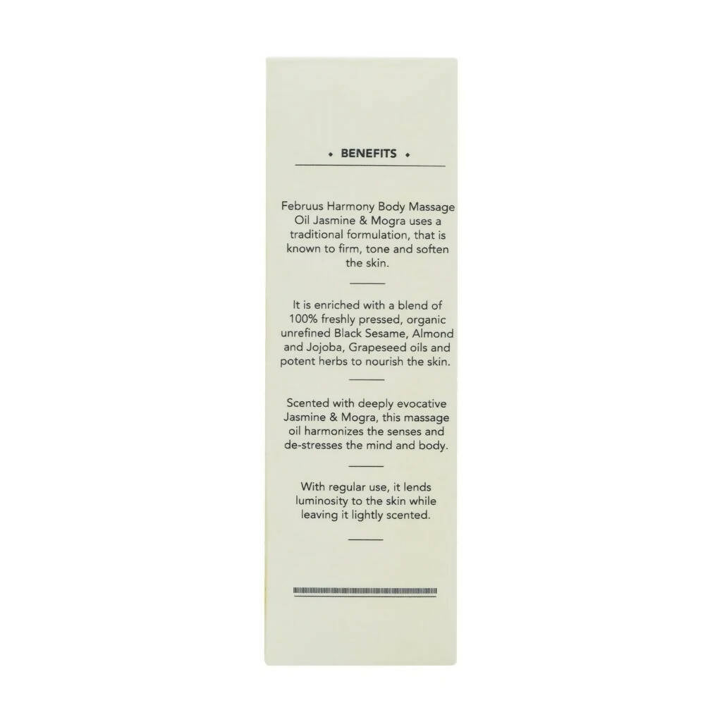 Februus Organics Jasmine & Mogra Body Oil