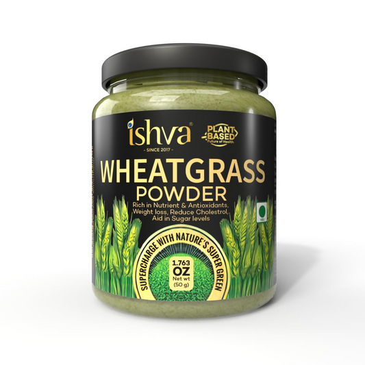 Ishva Wheatgrass Powder Pure & Natural Superfood Detoxifies, Supports Digestion & Promotes Vitality
