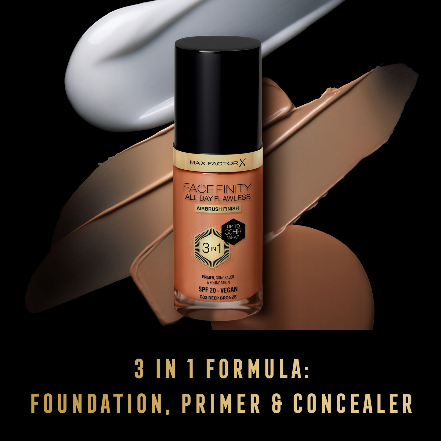 Max Factor Face Finity All Day Flawless 3 In 1 Foundation - 82 Deep Bronze