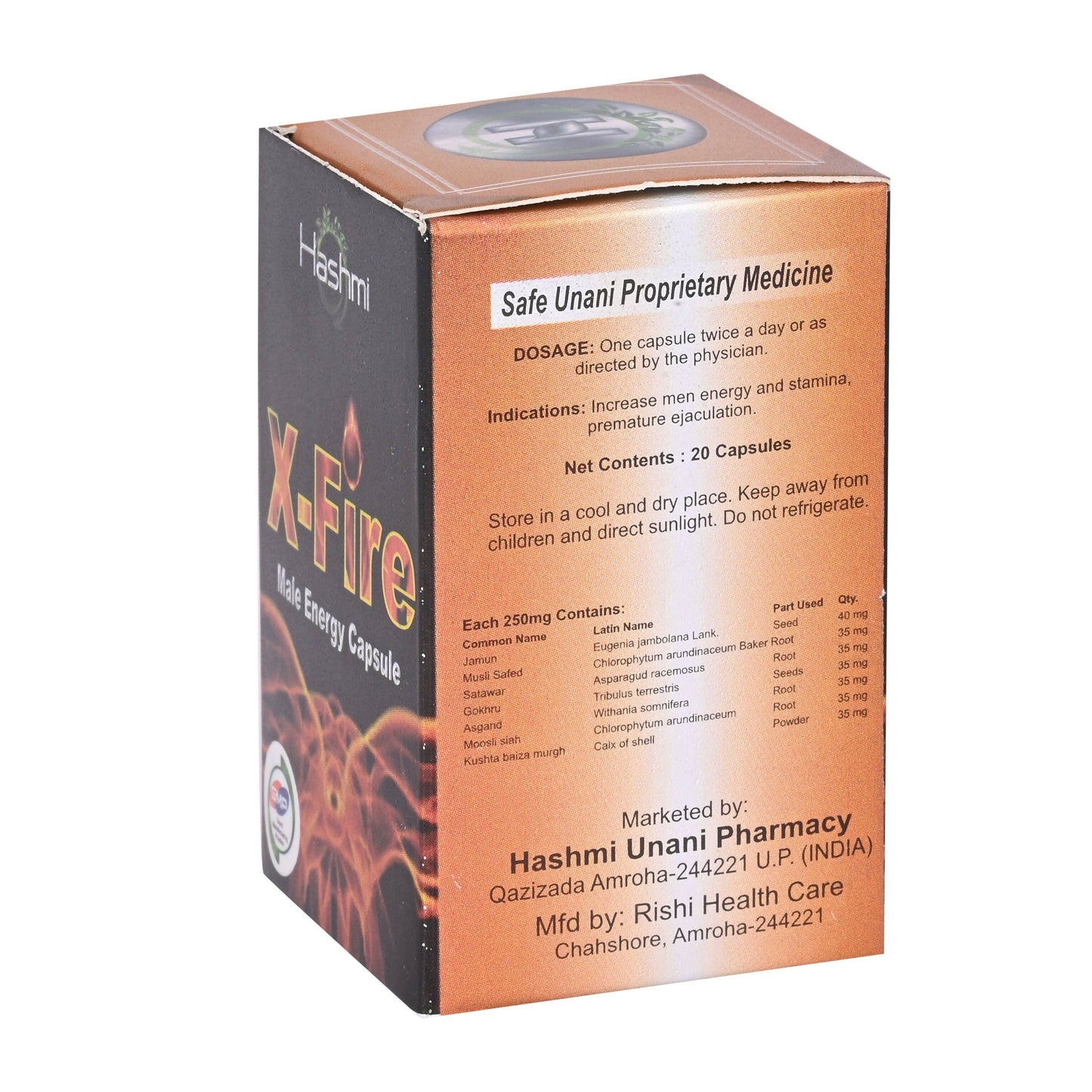 Hashmi Pharmacy X-Fire Capsule for Strength, Stamina, Energy, Power Men