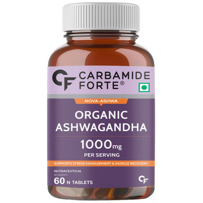 Carbamide Forte Organic Ashwagandha 1000mg Tablets
