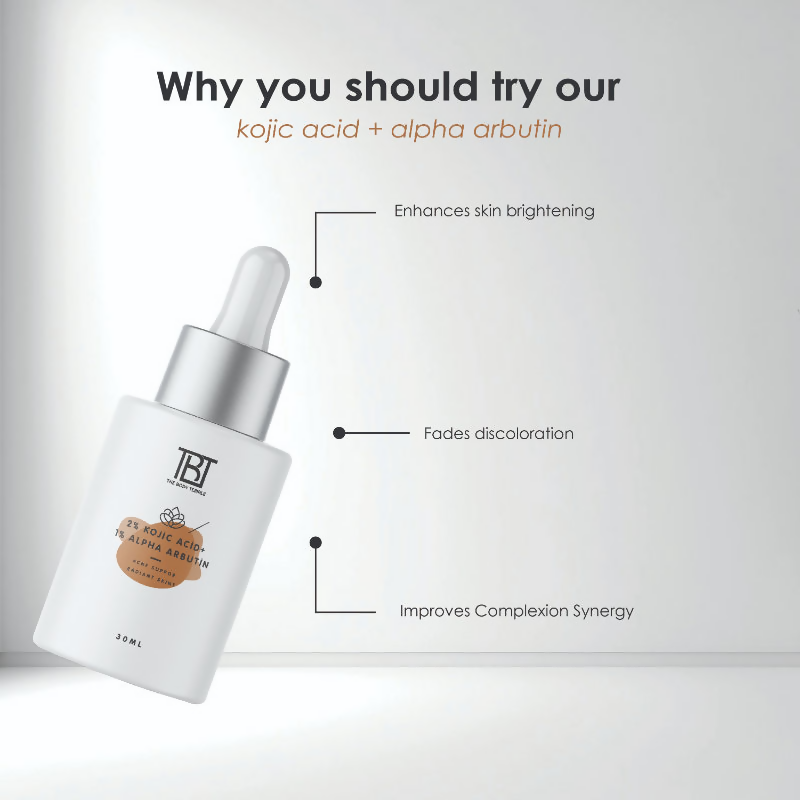 The Body Temple 2% Kojic Acid + 1% Alpha Arbutin Face Serum