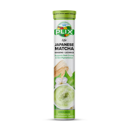 PLIX The Plant Fix Japanese Matcha Effervescent Tablets for Dark Circles - Lemon - DrMediCart