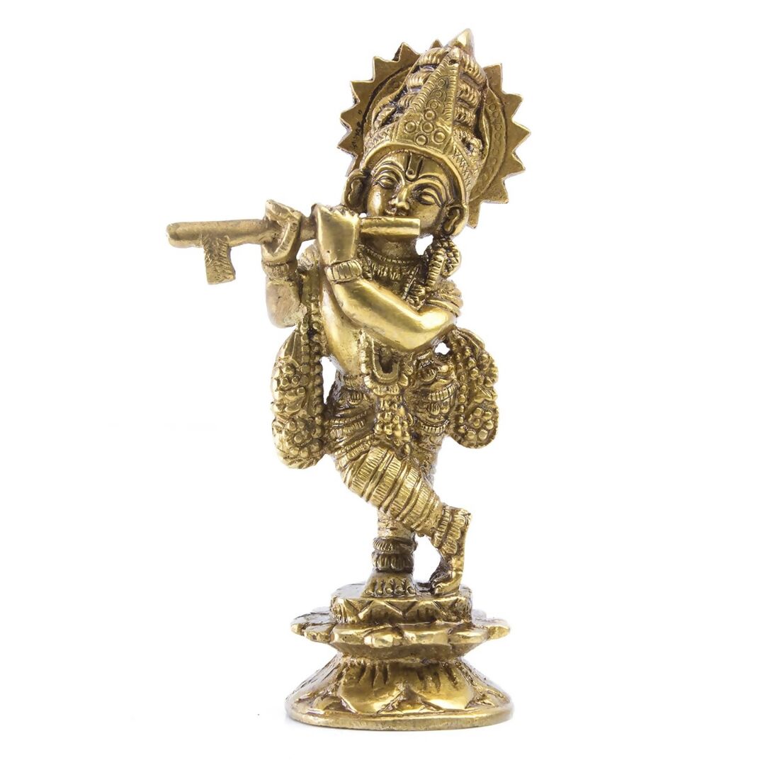 Buy Mohan Joder Beautiful Elegant Brass Lord Krishna Statue