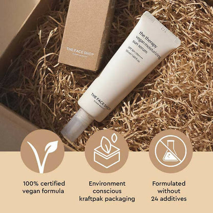 The Face Shop The Therapy Vegan Moisturizing Sun Serum SPF 50+ - Drmedicart