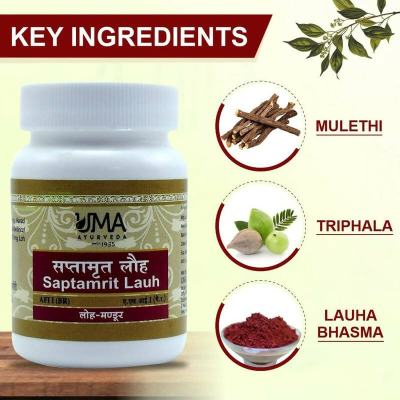 Uma Ayurveda Saptamrat Lauh Ayurvedic Tablets