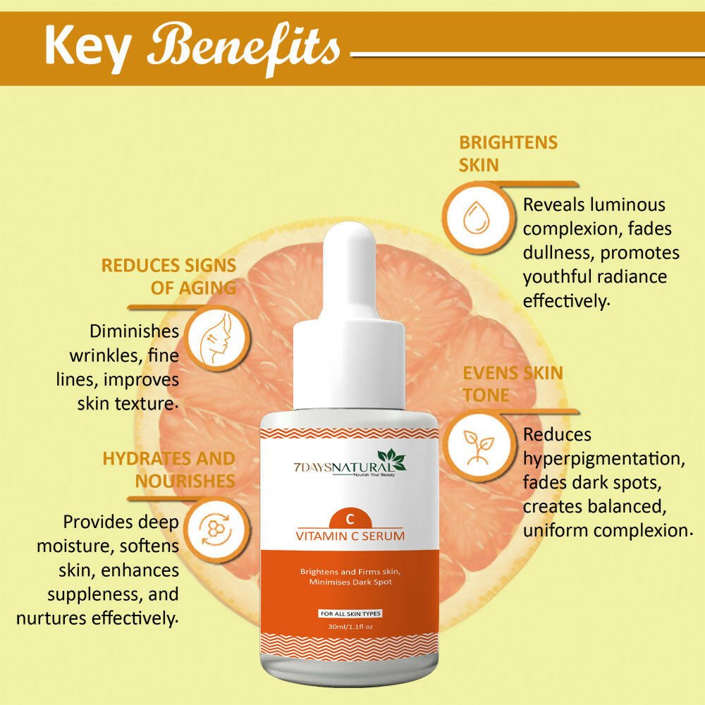 7 Days Vitamin C-Advance Radiance Booster Skin Brightening Face Glowing Serum
