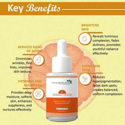 7 Days Vitamin C-Advance Radiance Booster Skin Brightening Face Glowing Serum