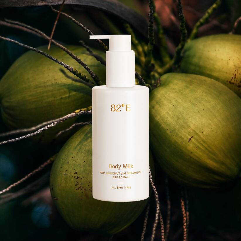 82°E By Deepika Padukone Body Milk Cream, SPF 20 PA++ with Coconut and Ceramides