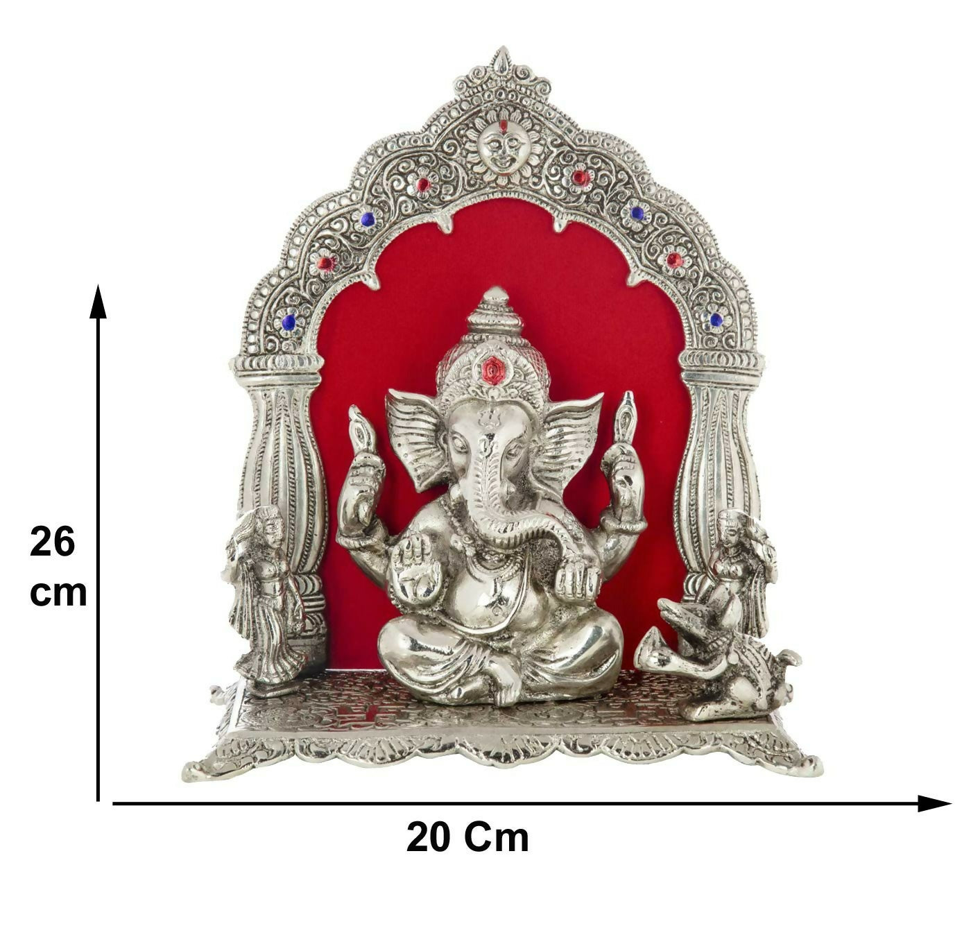 International Gift Silver-Plated Oxidized Finish Ganesha Idol