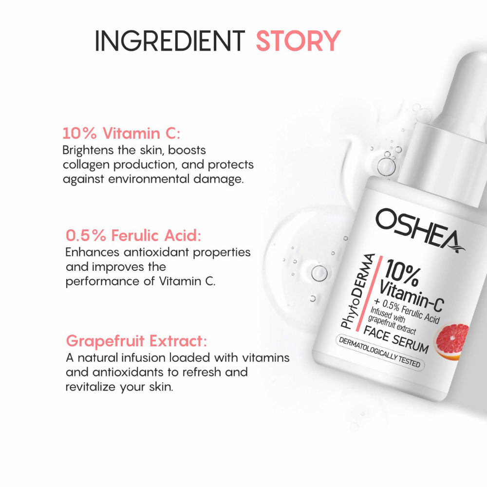 Oshea Herbals Phytoderma 10% Vitamin C & 0.5% Ferulic Acid Face Serum