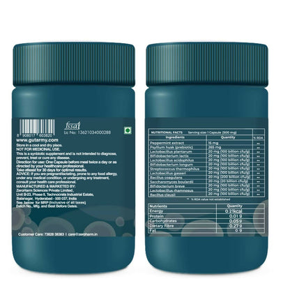 Zeroharm Gut Army Probiotics Constipation & IBS Capsules - Drmedicart