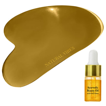Natural Vibes Kwansha Face Massager with Free Gold Beauty Elixir Oil