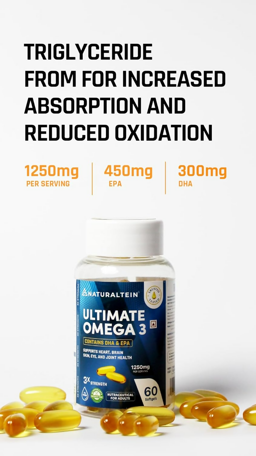 Naturaltein Omega-3 Fish Oil 1250mg Triple Strength Softgels