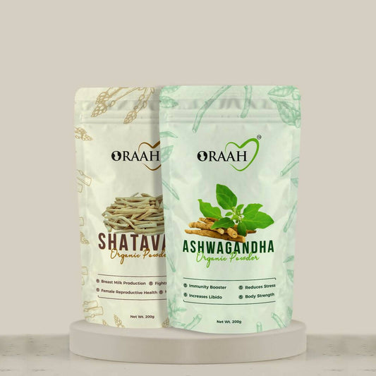 Buy Oraah Shatavari & Ashwagandha Herbal Powders Combo from DrMediCart, Ship from India to USA