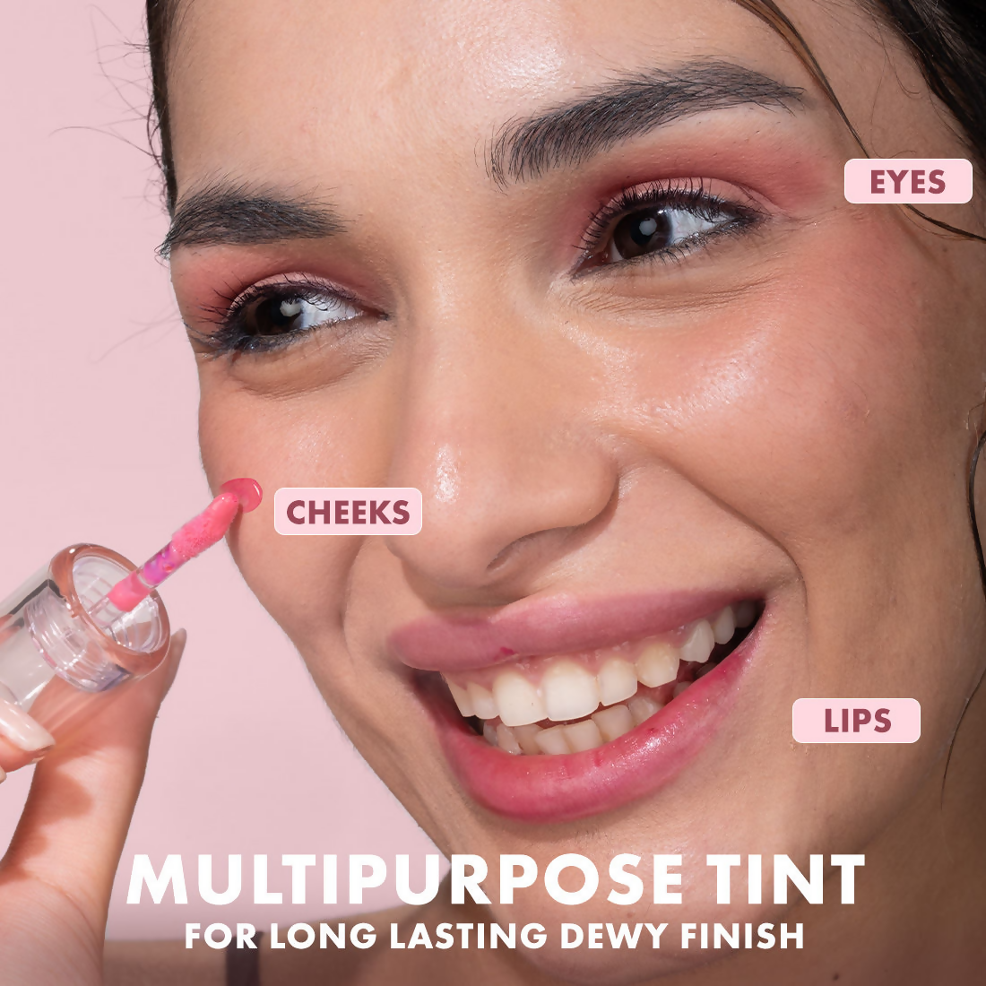 mCaffeine Shades Lip & Cheek Glow Tint Longlasting, Blendable, Dewy Finish - Tulip