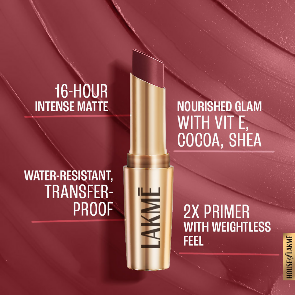 Lakme 9 To 5 Powerplay Priming Matte Lipstick - Rosy Sunday