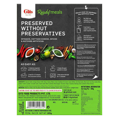Gits Ready Meals Heat & Eat Palak Paneer