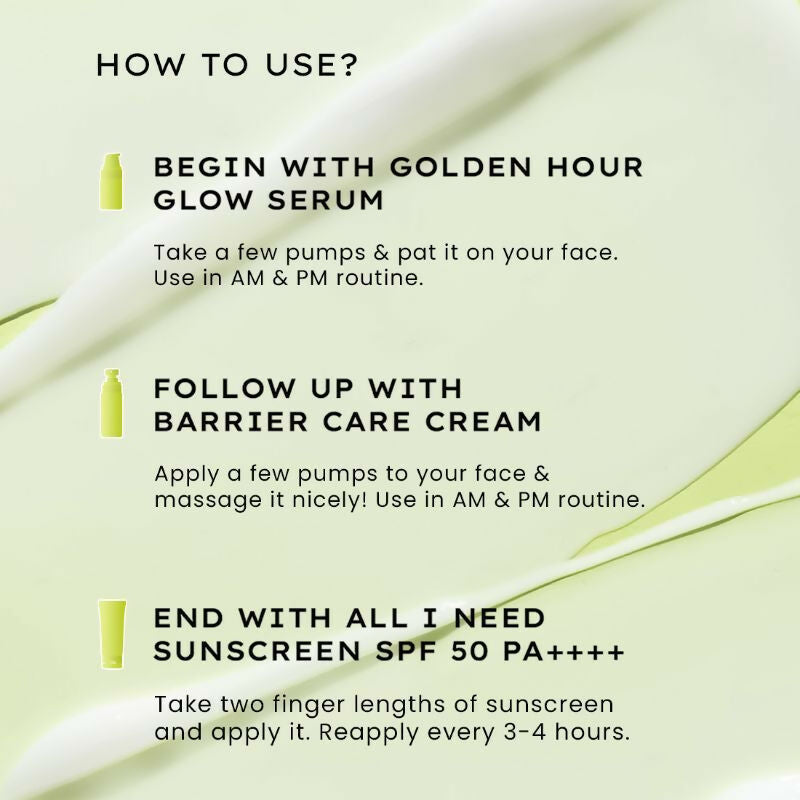 Hyphen By Kriti Sanon Daily Face Care Regime Combo - Oily & Combination Skin, with Glow Serum, Moisturizer & Sunscreen