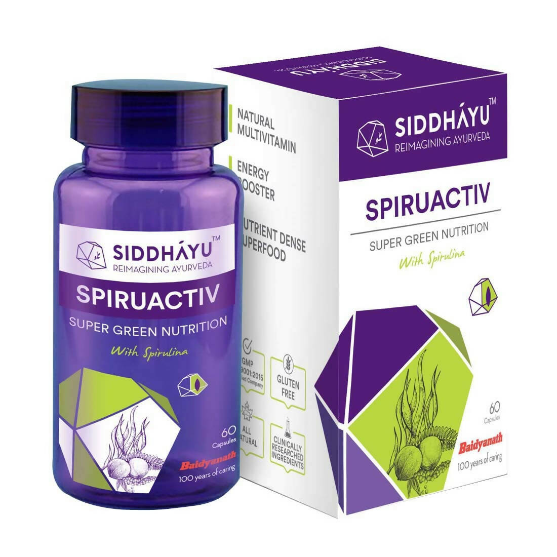 Buy Siddhayu Ayurveda Spiruactiv Capsules with Spirulina from DrMediCart, Ship from India to USA