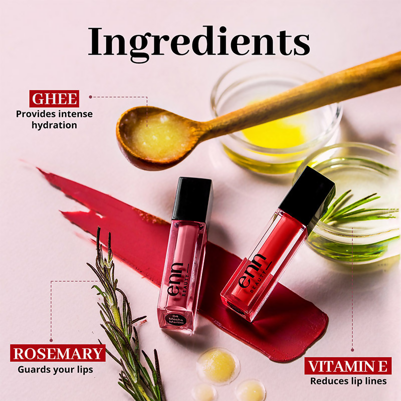 Enn Long-Lasting Liquid Lipstick With Ghee - Full Coverage & Transferproof - Cosmo Pink
