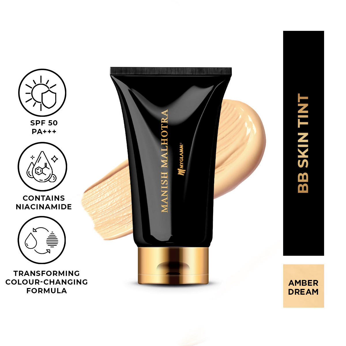 MyGlamm Manish Malhotra BB Skin Tint With SPF 50 PA+++ Amber Dream