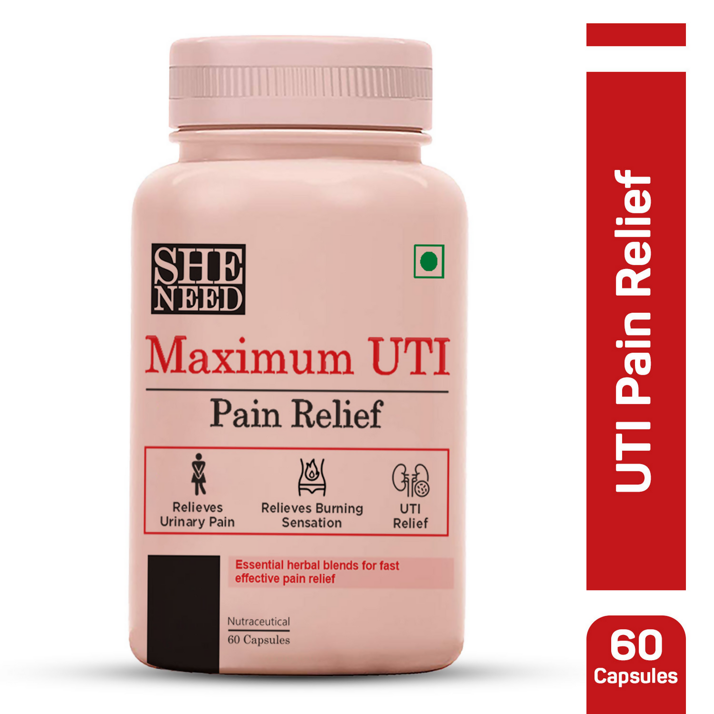 SheNeed Maximum UTI Pain Relief Capsules