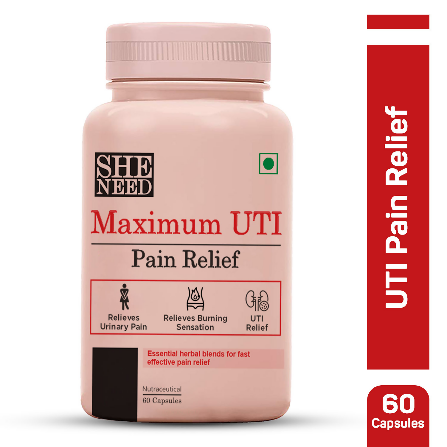 SheNeed Maximum UTI Pain Relief Capsules