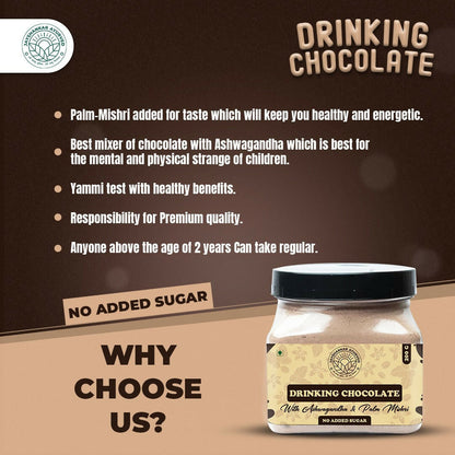 Jayshankar Ayurved Ashwagandha Hot and Cold Chocolate Powder Blend with Palm Mishri