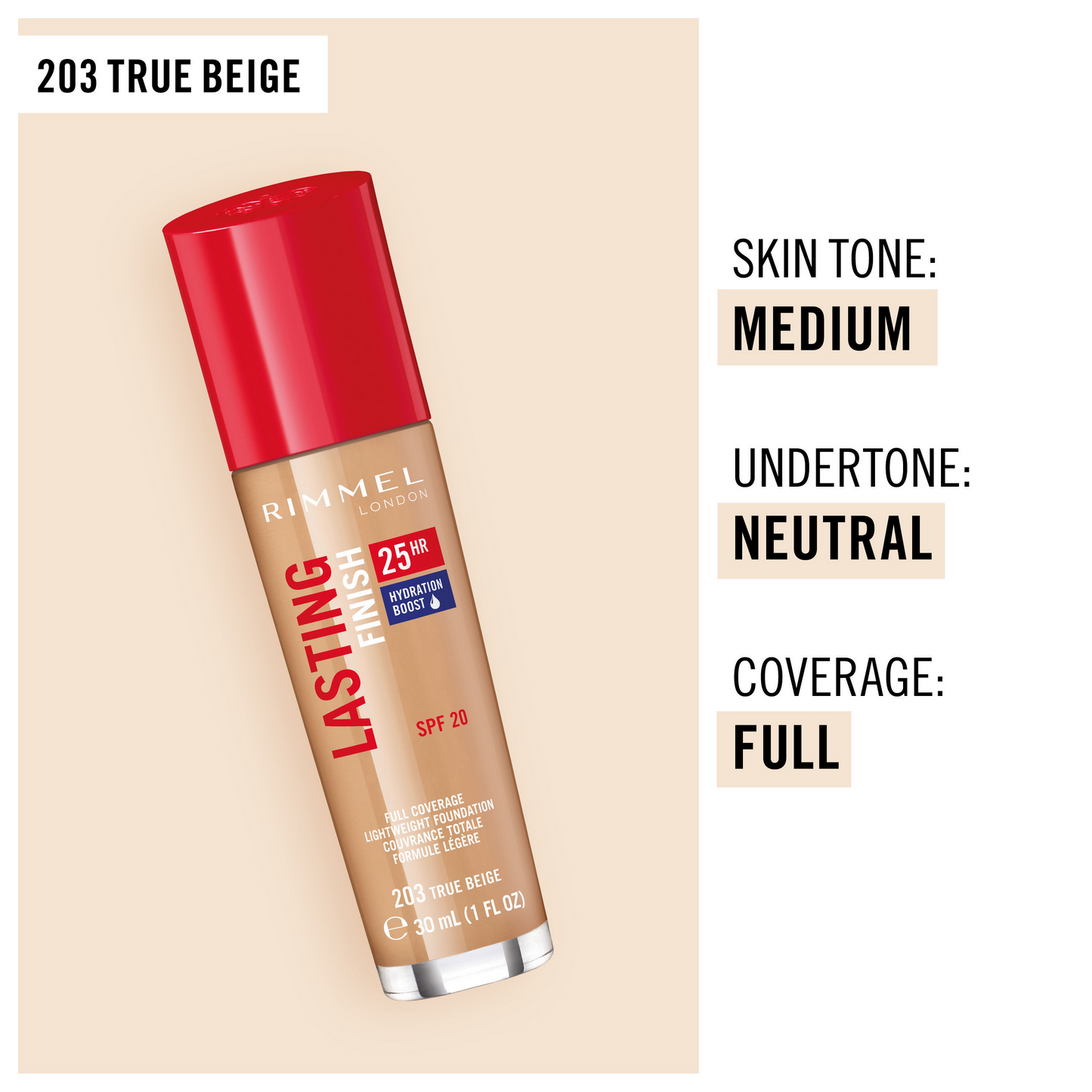 Rimmel London Lasting Finish 25 Hour Foundation SPF 20  - True Beige