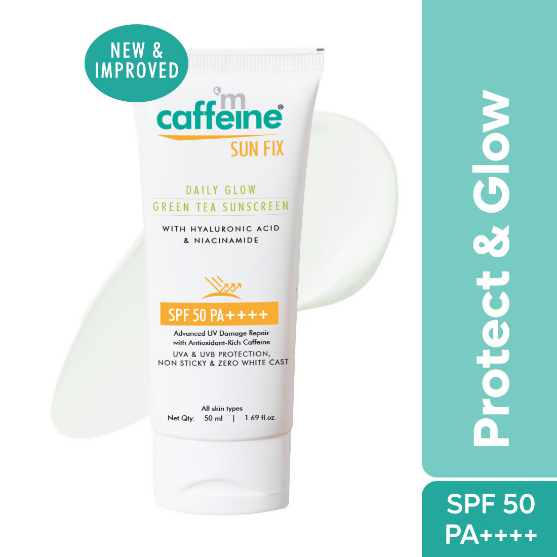 mCaffeine Daily Glow Sunscreen SPF50 PA++++ With Niacinamide & Green Tea