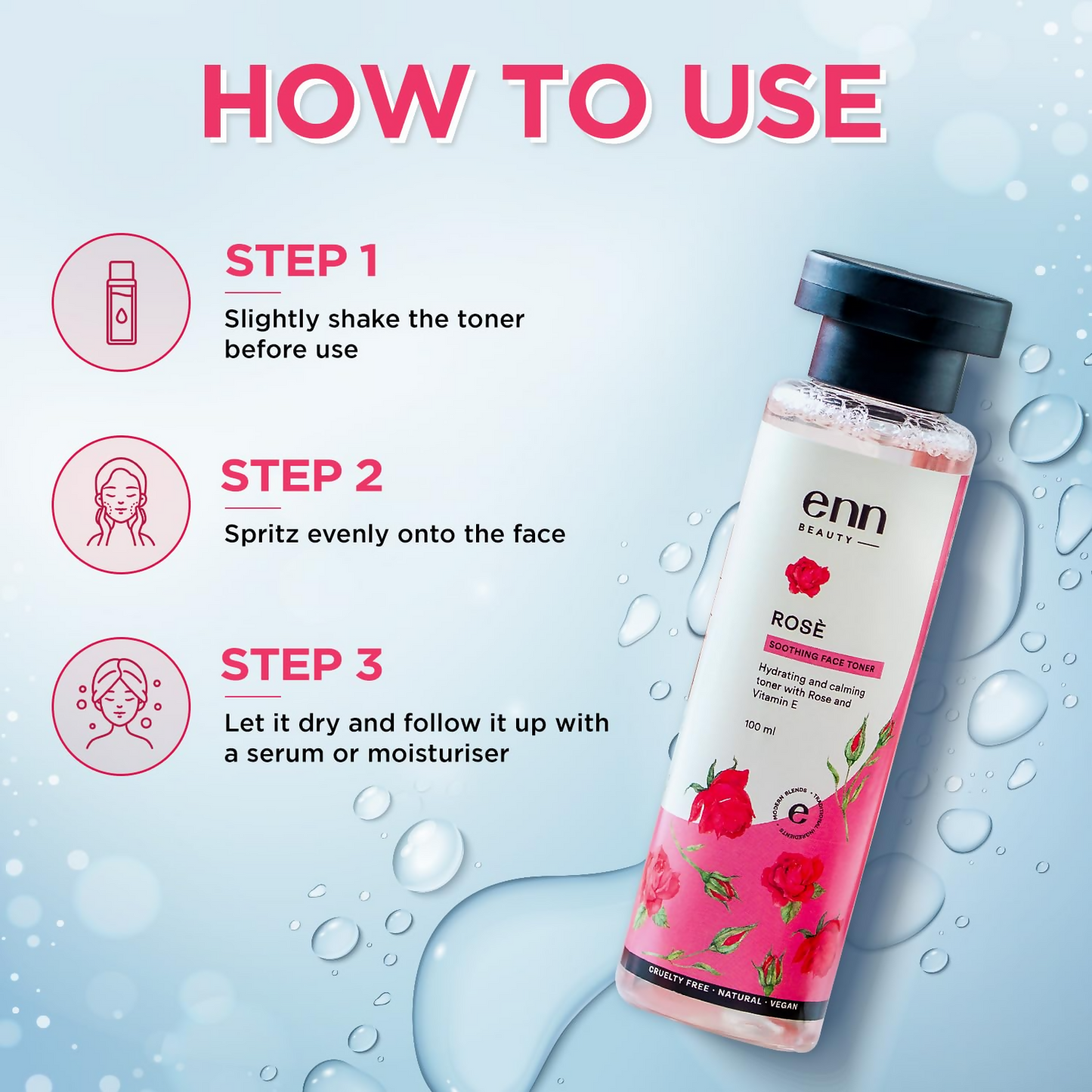 Enn Rose Water Soothing Face Toner With Natural Rose & Vitamin E For Pore Tightening