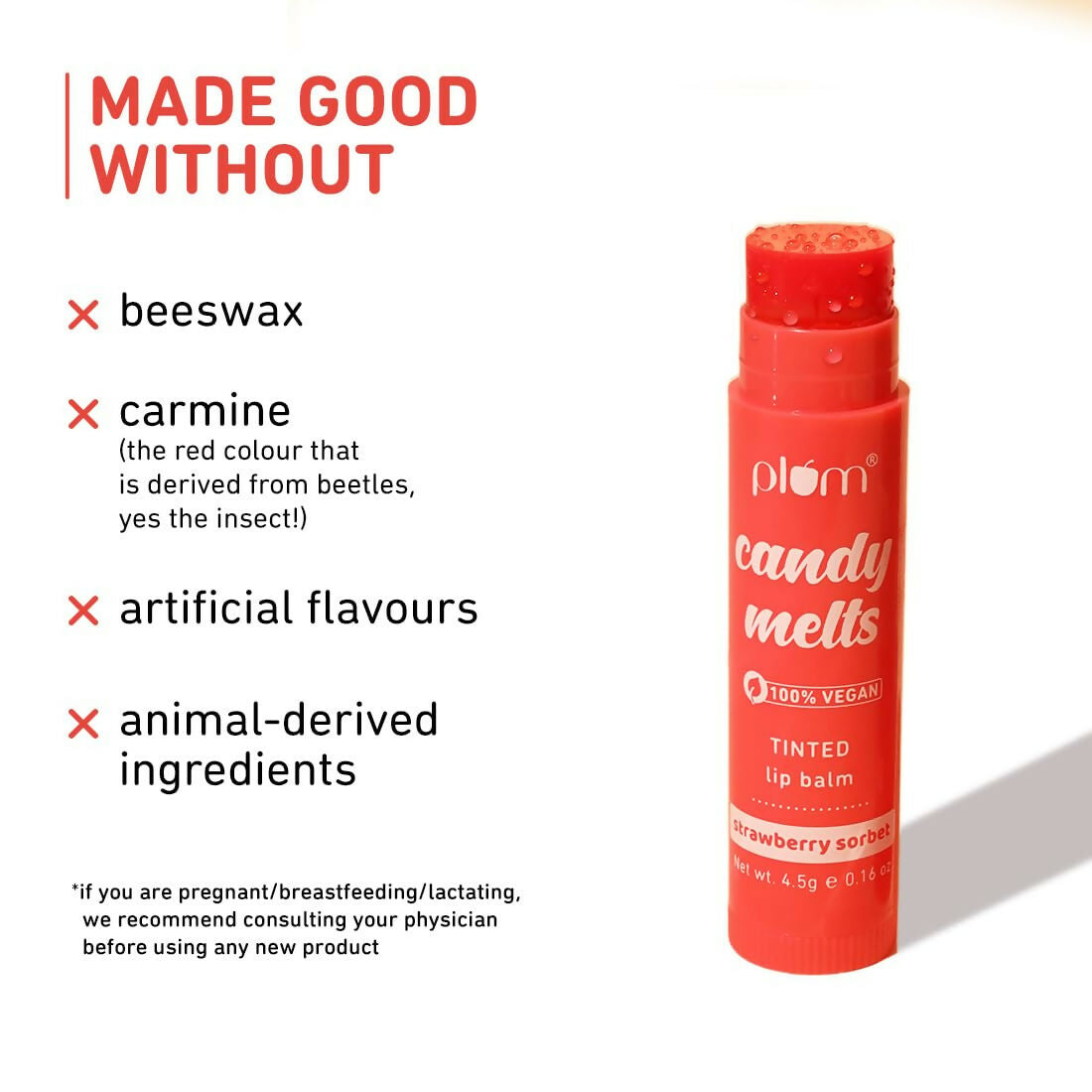 Plum Candy Melts Strawberry Sorbet Tinted Lip Balm