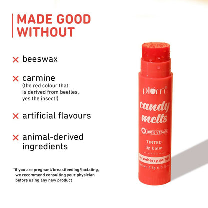 Plum Candy Melts Strawberry Sorbet Tinted Lip Balm