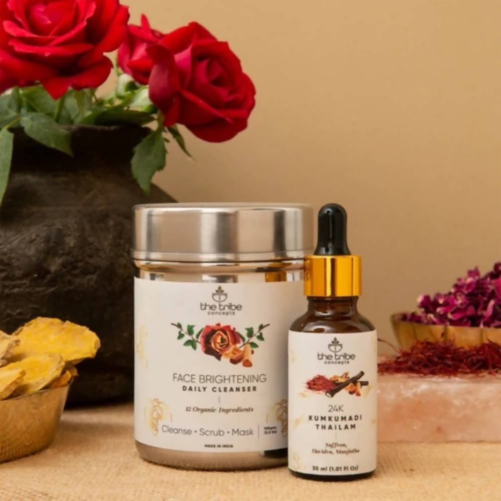 The Tribe Concepts Face Brightening Daily Cleanser & 24K Kumkumadi Thailam - Drmedicart