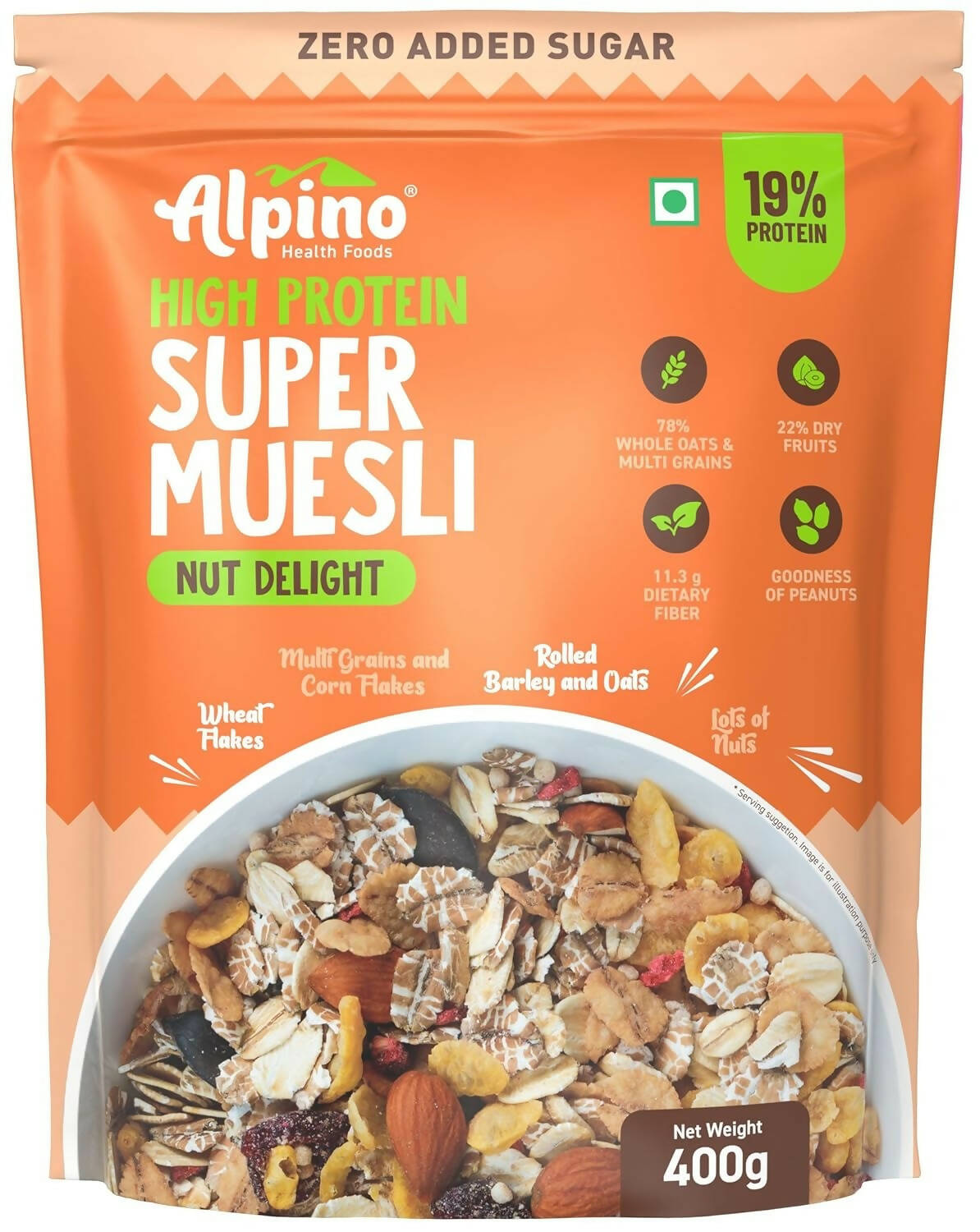 Buy Alpino High Protein Super Muesli Nut Delight from DrMediCart, Ship from India to USA