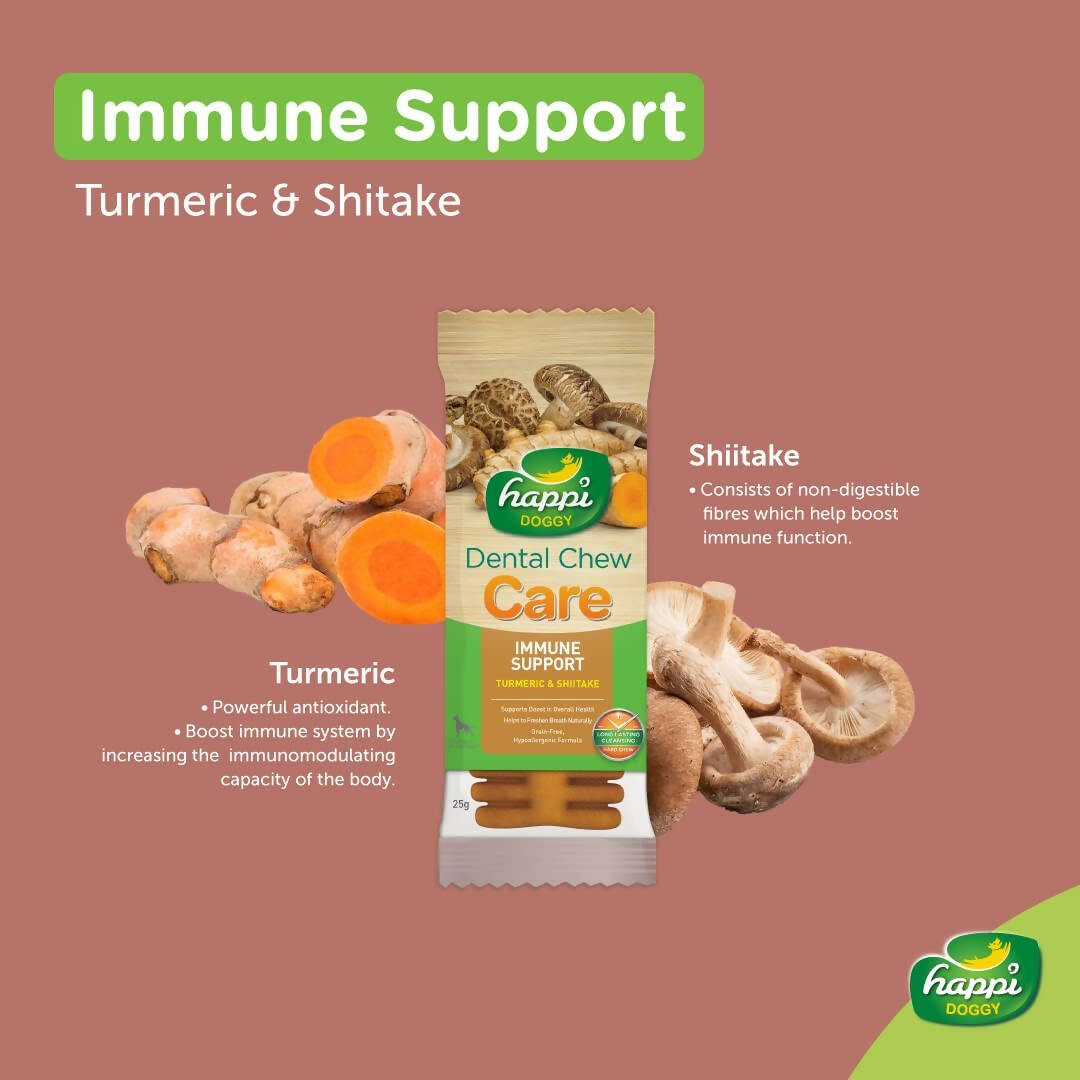 Natural Dental Chews for Dogs – Happi Doggy with Turmeric & Shiitake
