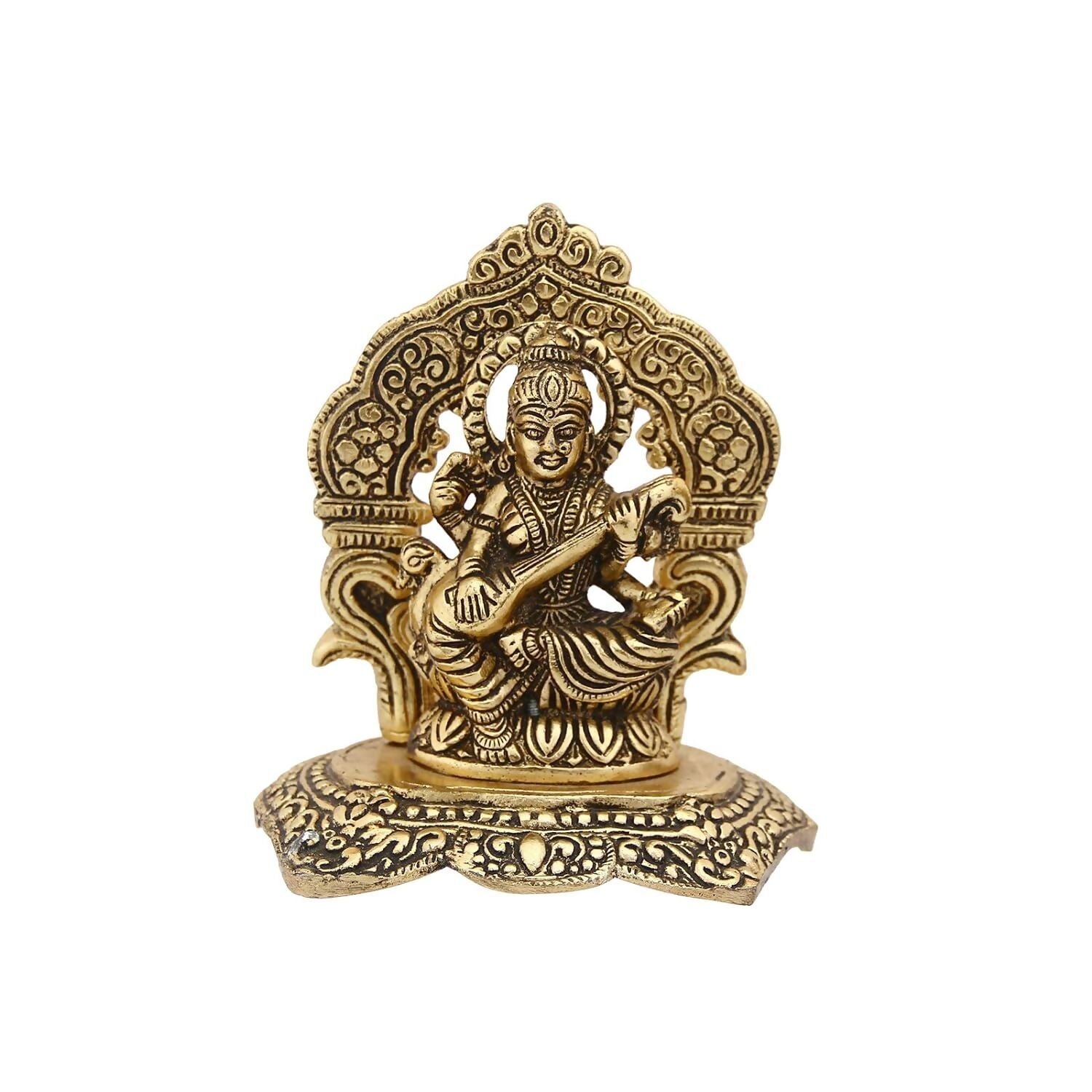 Buy Handicrafts Paradise Metal Goddess Saraswati Idol