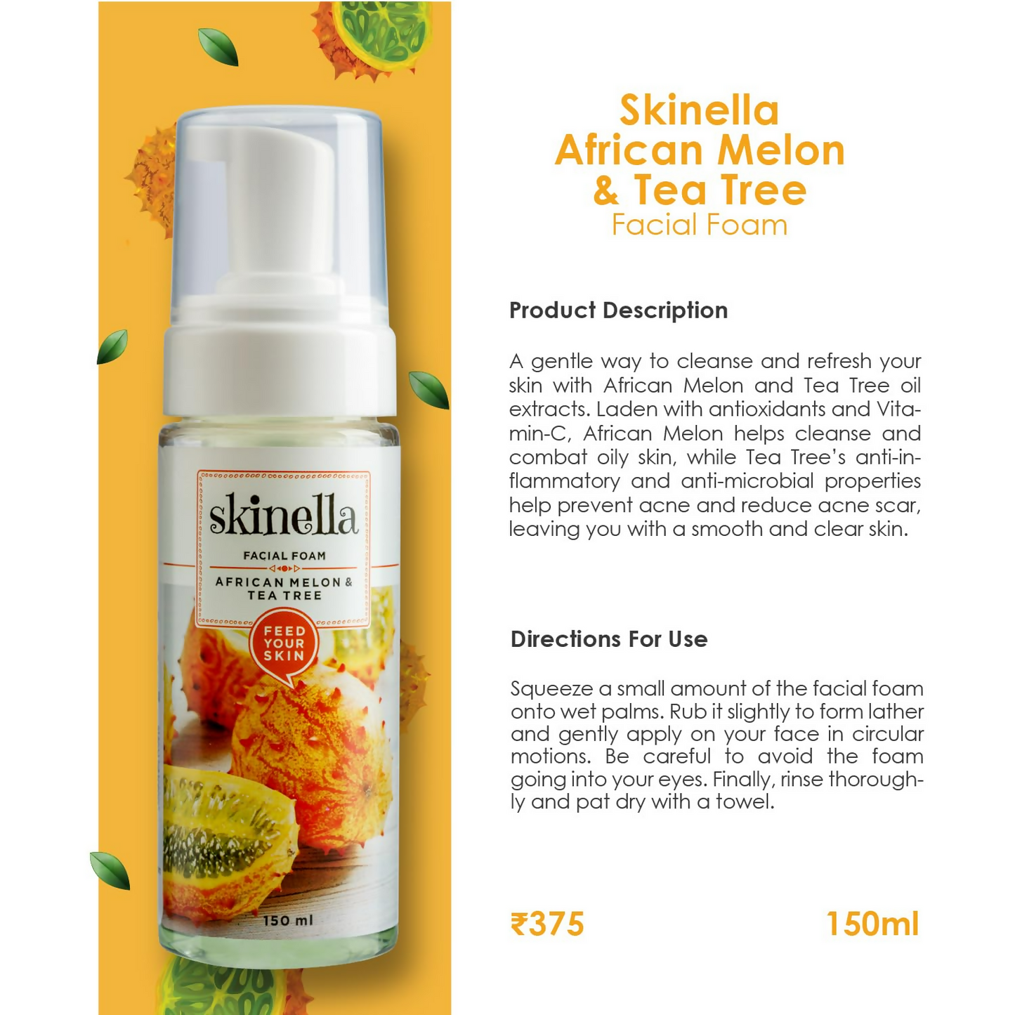 Skinella African Melon & Tea Tree Facial Foam