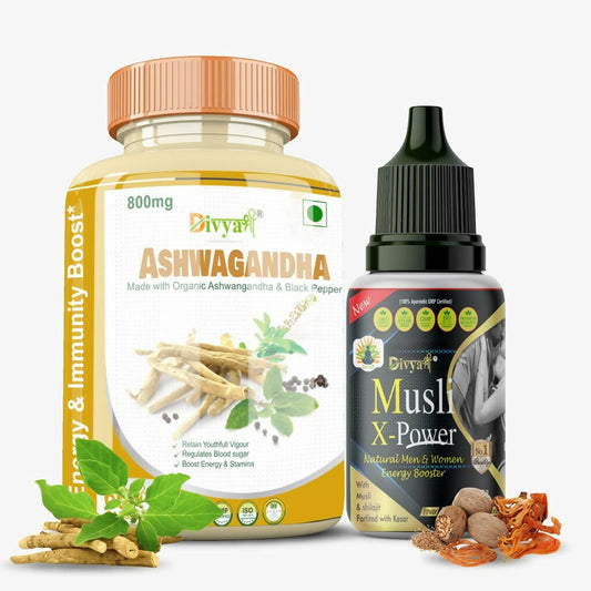 Buy Divya Shree Ashwagandha Capsule & Musli Oil Combo from DrMediCart, Ship from India to USA