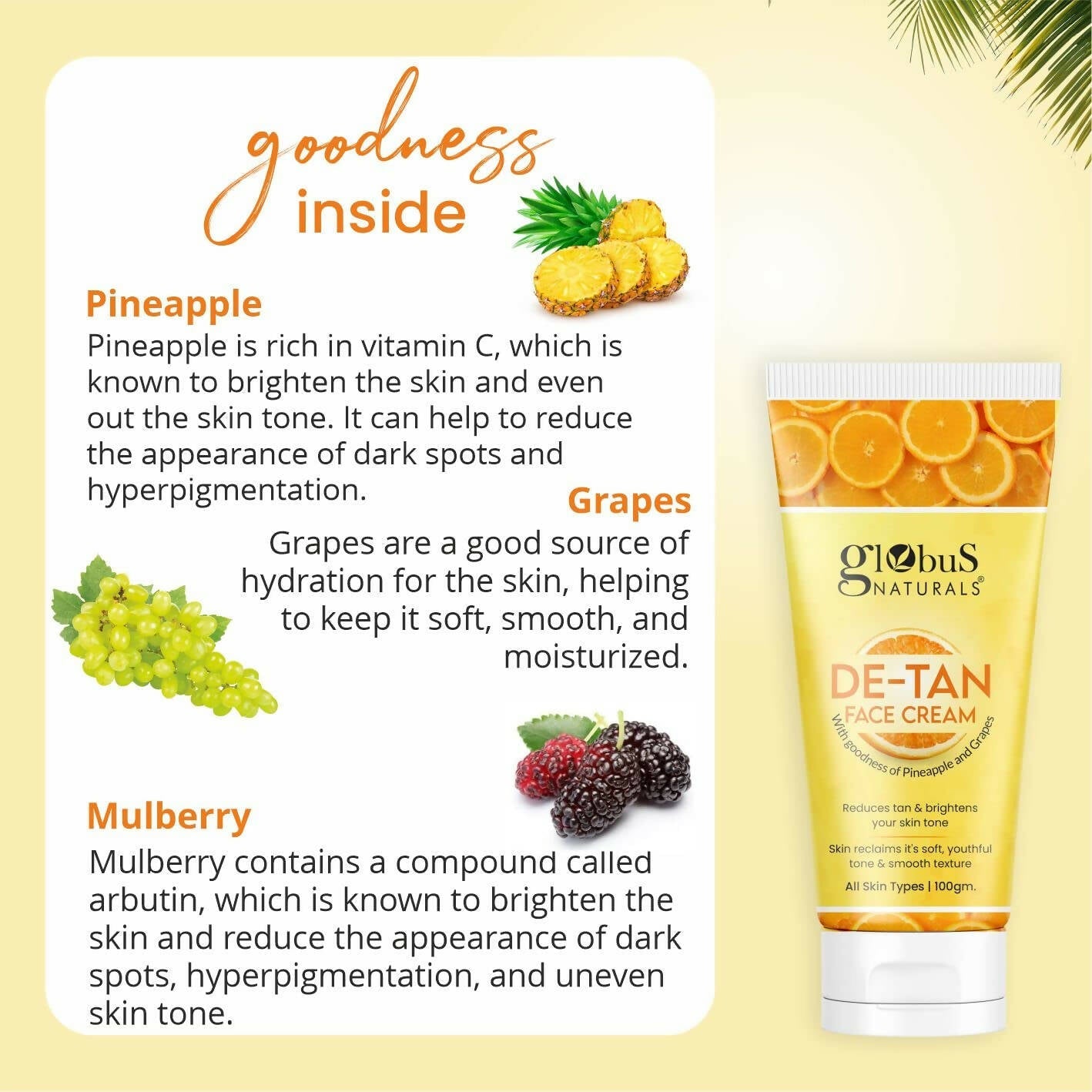 Globus Naturals De Tan Face Cream