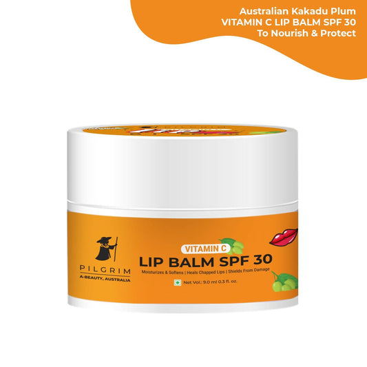 Buy Pilgrim Vitamin C Lip Balm SPF 30 with Australian Kakadu Plum & Shea Butter For Smooth Soft Lips, Soothing & Hydrating Dry & Chapped Lips from DrMediCart, Ship from India to USA