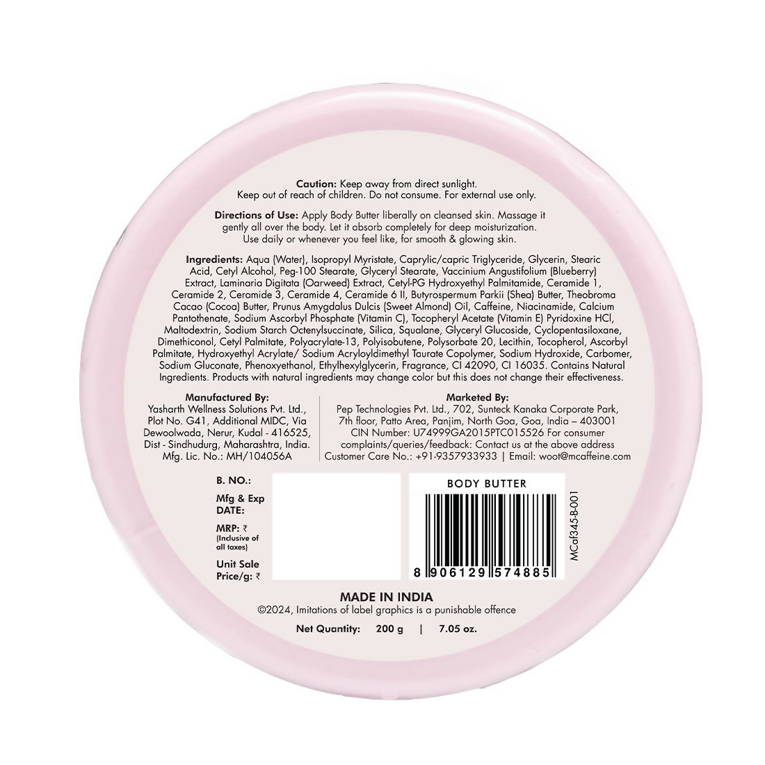 mCaffeine Blueberry Swirl Deep Moisturizing Body Butter