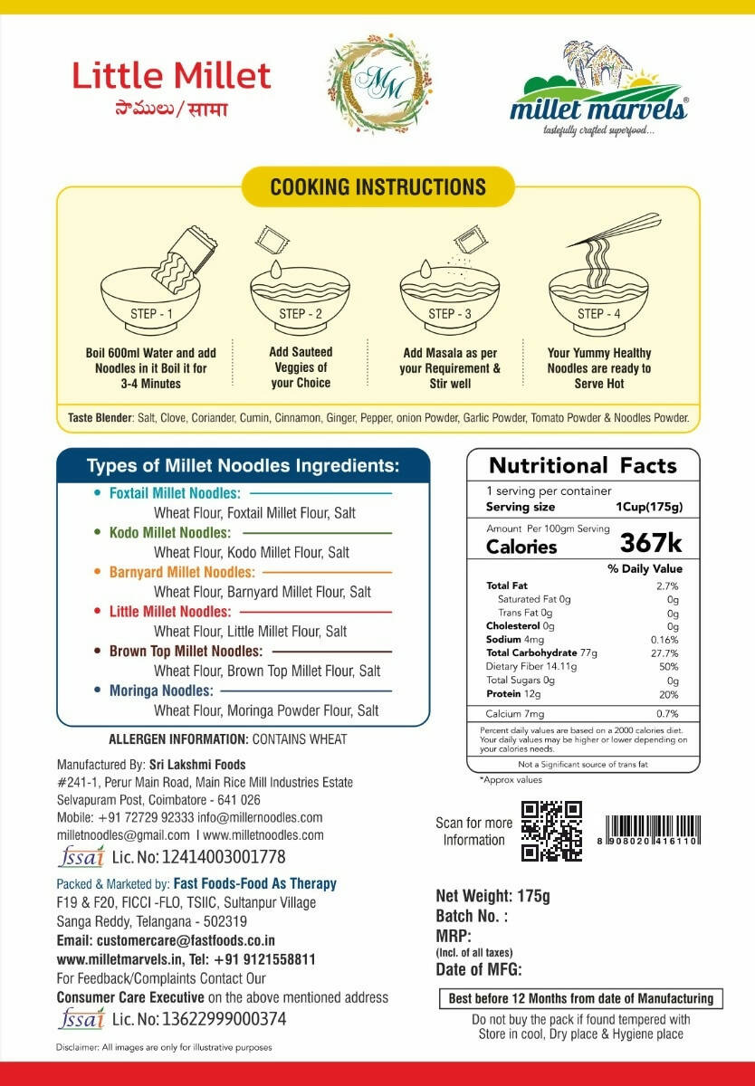 Millet Marvels Little Millet Noodles