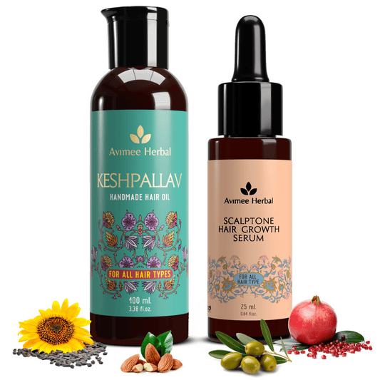 Avimee Herbal Keshpallav Hair Oil And Scalptone Hair Growth Serum Combo