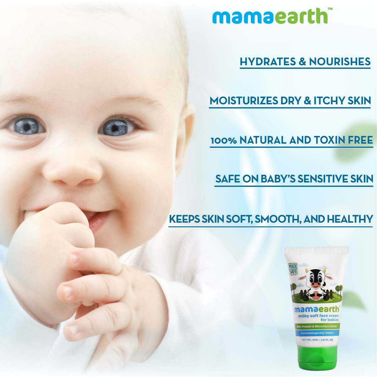 Mamaearth Daily Moisturizing Lotion & Milky Soft Natural Baby Face Cream for Babies