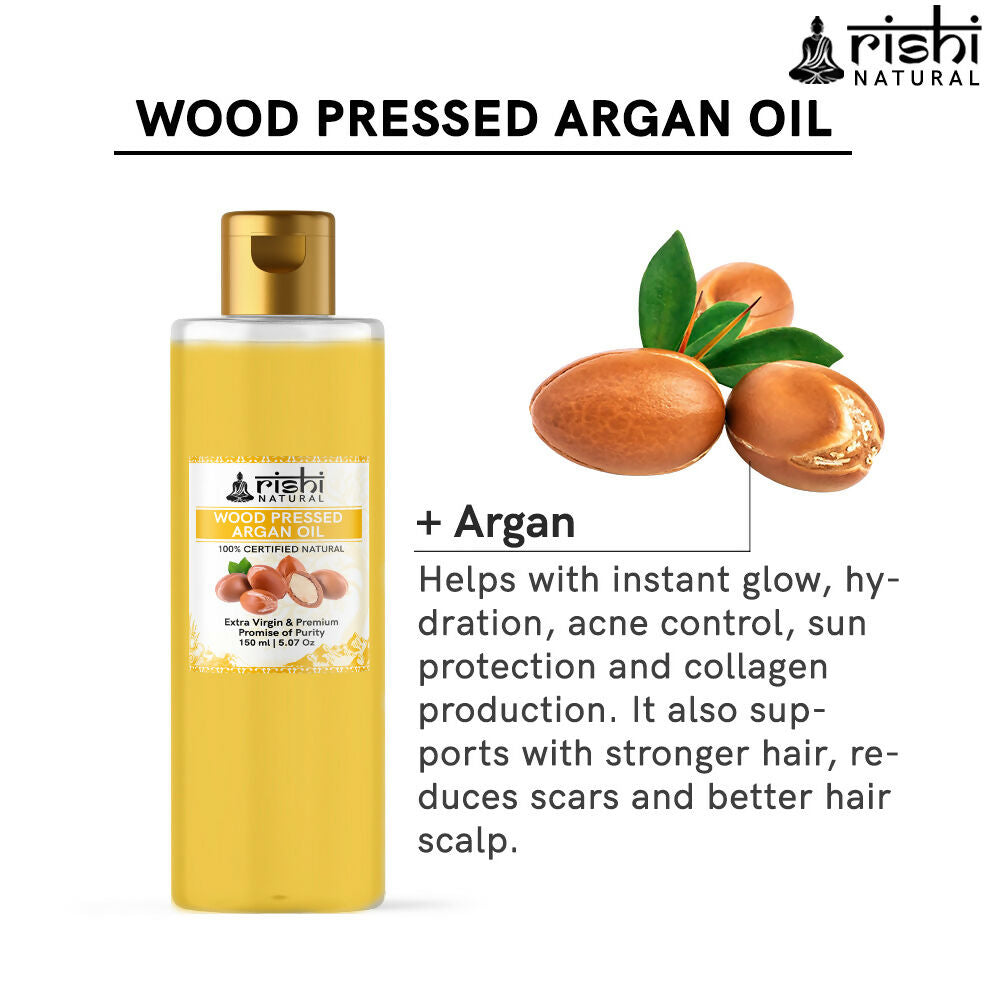 Rishi Natural Argan Oil Cold-Pressed 100% Pure Healty Skin And Hair