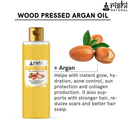 Rishi Natural Argan Oil Cold-Pressed 100% Pure Healty Skin And Hair