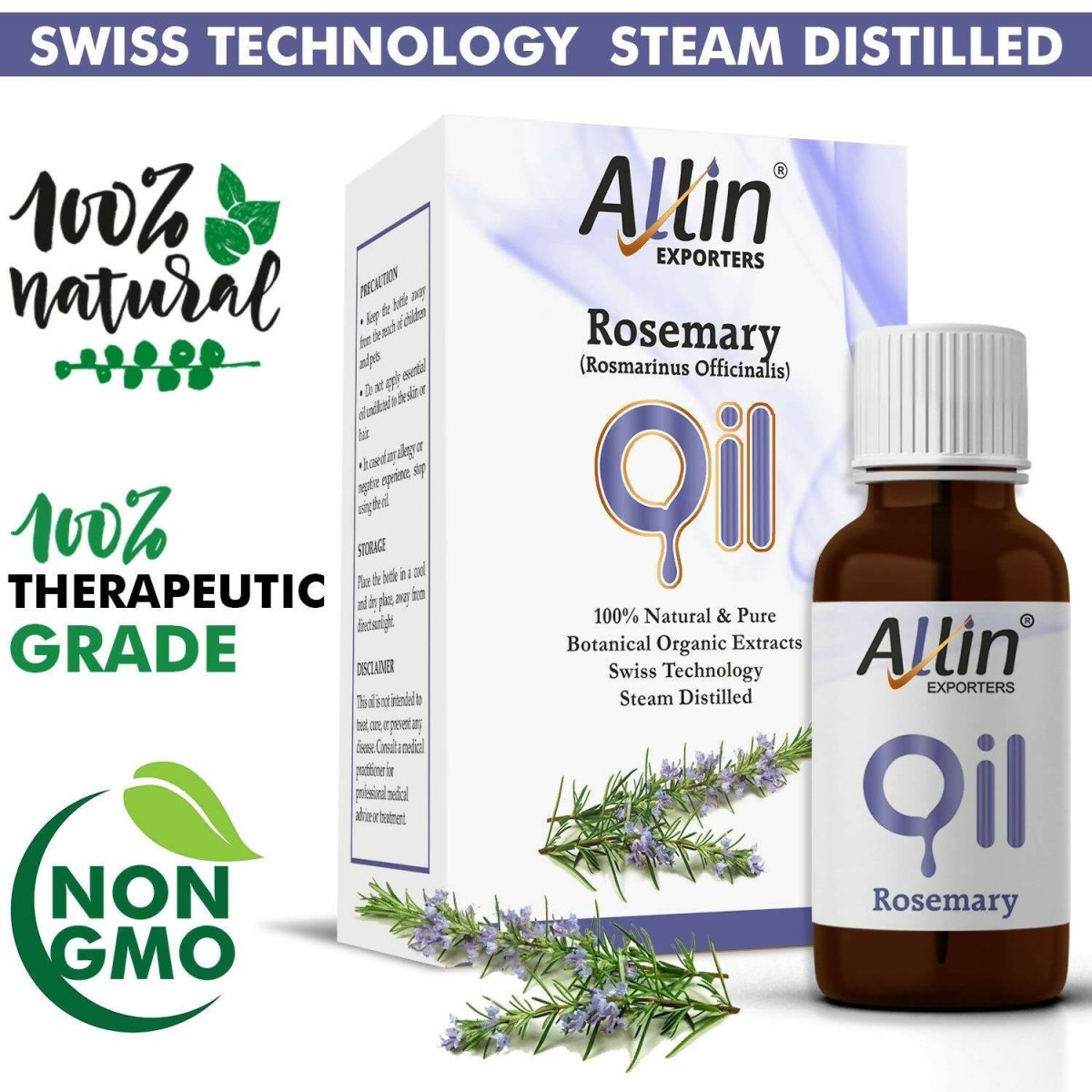 Allin Exporters Rosemary Essential Oil for Hair & Skin