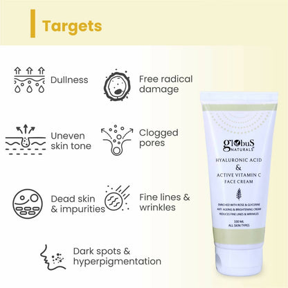 Globus Naturals Hyaluronic Acid & Vitamin C Anti Ageing Face Cream